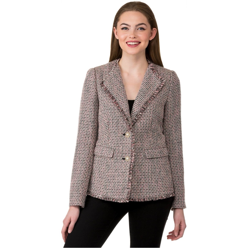 Karl Lagerfeld Tweed Button Up Multicolour Jacket